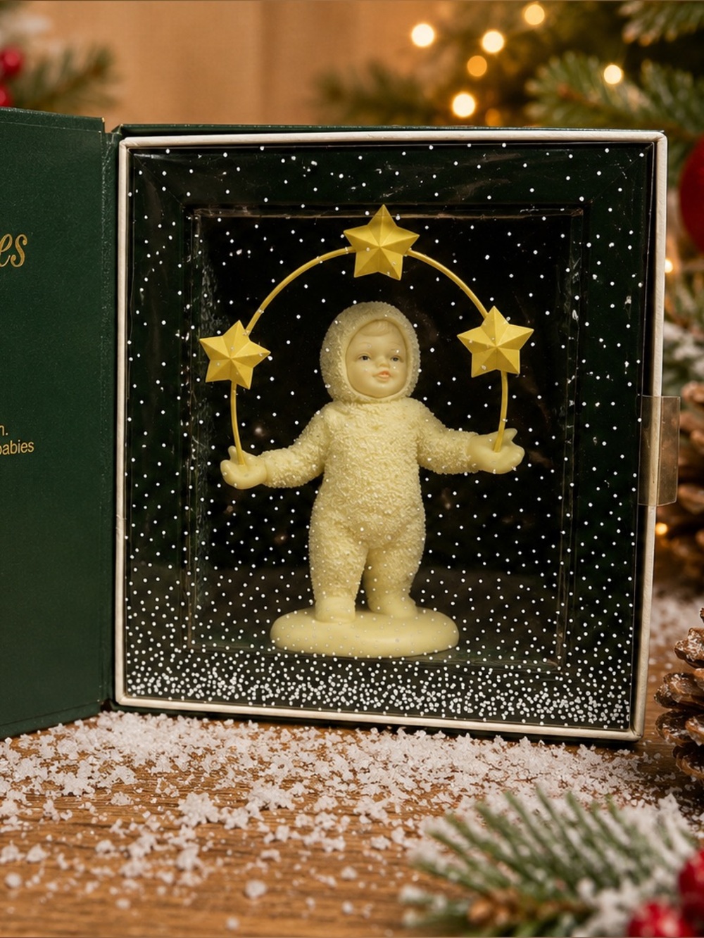 Department 56 Cream Baby Figurine with Gold Star Halo
